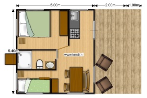 Plattegrond Tendi Safaritent met badkamer 300 200